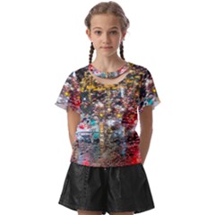 Water Droplets Kids  Front Cut Tee by artworkshop