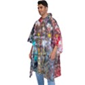 Water Droplets Men s Hooded Rain Ponchos View2