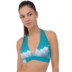 Clouds Hd Wallpaper Halter Plunge Bikini Top by artworkshop