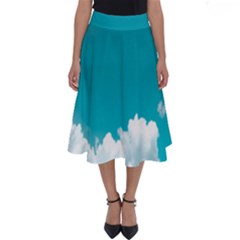 Clouds Hd Wallpaper Perfect Length Midi Skirt by artworkshop