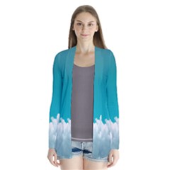 Clouds Hd Wallpaper Drape Collar Cardigan by artworkshop