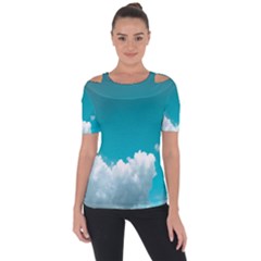 Clouds Hd Wallpaper Shoulder Cut Out Short Sleeve Top by artworkshop