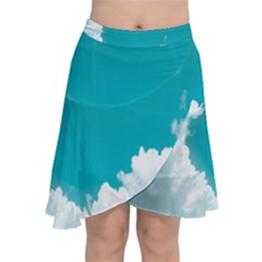 Clouds Hd Wallpaper Chiffon Wrap Front Skirt by artworkshop