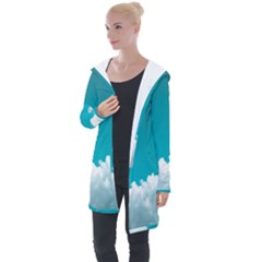 Clouds Hd Wallpaper Longline Hooded Cardigan by artworkshop