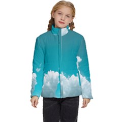 Clouds Hd Wallpaper Kids  Puffer Bubble Jacket Coat by artworkshop