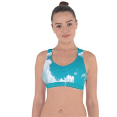 Clouds Hd Wallpaper Cross String Back Sports Bra by artworkshop