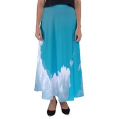 Clouds Hd Wallpaper Flared Maxi Skirt by artworkshop