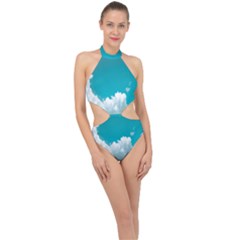 Clouds Hd Wallpaper Halter Side Cut Swimsuit by artworkshop