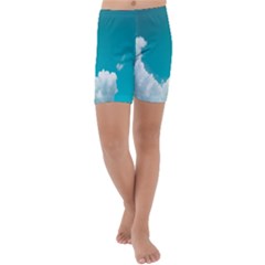 Clouds Hd Wallpaper Kids  Lightweight Velour Capri Yoga Leggings by artworkshop