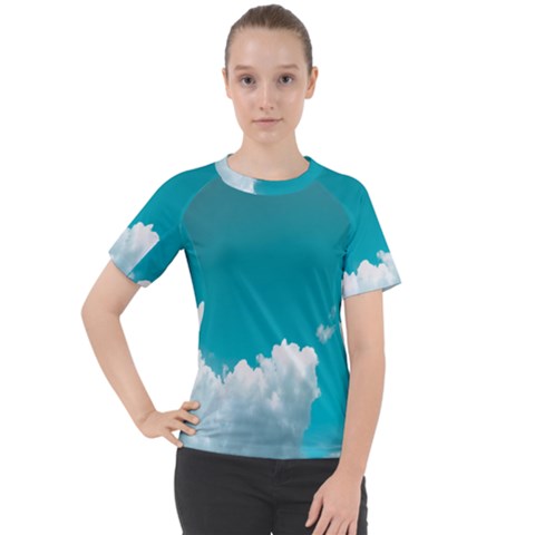 Clouds Hd Wallpaper Women s Sport Raglan Tee by artworkshop