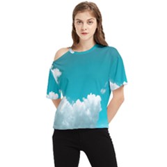 Clouds Hd Wallpaper One Shoulder Cut Out Tee by artworkshop