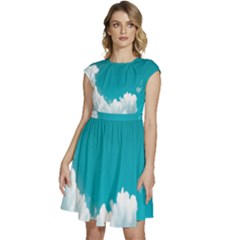 Clouds Hd Wallpaper Cap Sleeve High Waist Dress by artworkshop