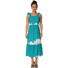 Clouds Hd Wallpaper Tie-strap Tiered Midi Chiffon Dress by artworkshop