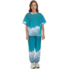 Clouds Hd Wallpaper Kids  Tee And Pants Sports Set