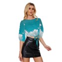 Clouds hd wallpaper Mid Sleeve Drawstring Hem Top View3