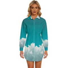 Clouds Hd Wallpaper Womens Long Sleeve Shirt Dress