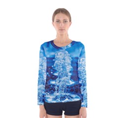 Water Blue Wallpaper Women s Long Sleeve Tee