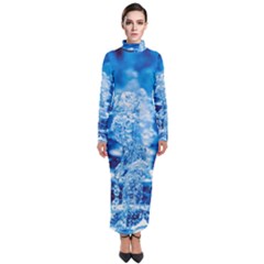 Water Blue Wallpaper Turtleneck Maxi Dress by artworkshop