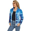 Water Blue wallpaper Women s Puffer Bubble Jacket Coat View2