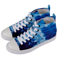 Water Blue Wallpaper Women s Mid-top Canvas Sneakers by artworkshop