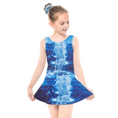 Water Blue Wallpaper Kids  Skater Dress Swimsuit