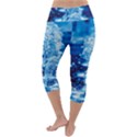 Water Blue wallpaper Lightweight Velour Capri Yoga Leggings View4