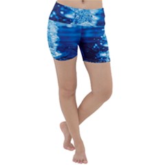 Water Blue Wallpaper Lightweight Velour Yoga Shorts by artworkshop