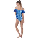 Water Blue wallpaper Frill Detail One Piece Swimsuit View2