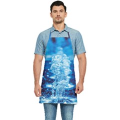 Water Blue Wallpaper Kitchen Apron by artworkshop