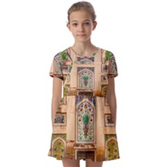 Mosque Kids  Short Sleeve Pinafore Style Dress by artworkshop