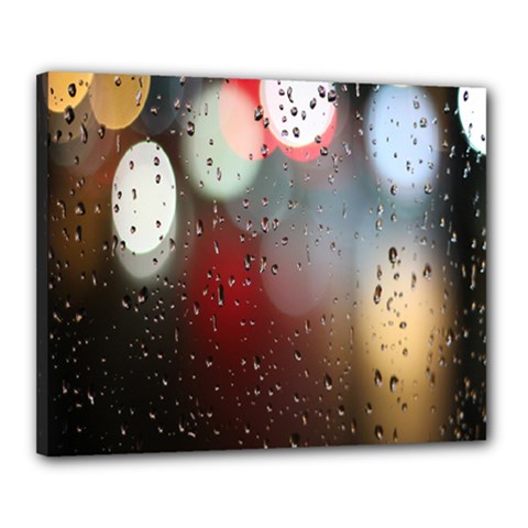 Rain On Window Canvas 20  X 16  (stretched) by artworkshop