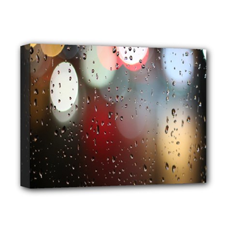 Rain On Window Deluxe Canvas 16  X 12  (stretched)  by artworkshop