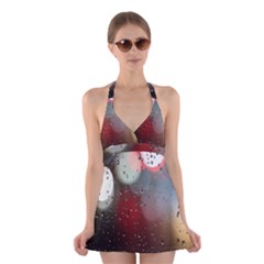 Rain On Window Halter Dress Swimsuit  by artworkshop