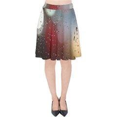 Rain On Window Velvet High Waist Skirt by artworkshop