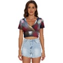 Rain on window V-Neck Crop Top View1