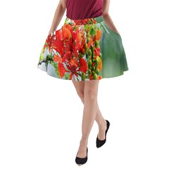 Gathering Sping Flowers Wallpapers A-line Pocket Skirt by artworkshop