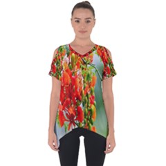 Gathering Sping Flowers Wallpapers Cut Out Side Drop Tee by artworkshop