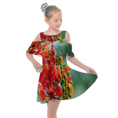 Gathering Sping Flowers Wallpapers Kids  Shoulder Cutout Chiffon Dress by artworkshop