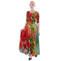 Gathering Sping Flowers Wallpapers Half Sleeves Maxi Dress by artworkshop