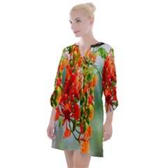 Gathering Sping Flowers Wallpapers Open Neck Shift Dress by artworkshop