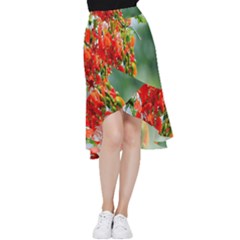 Gathering Sping Flowers Wallpapers Frill Hi Low Chiffon Skirt by artworkshop