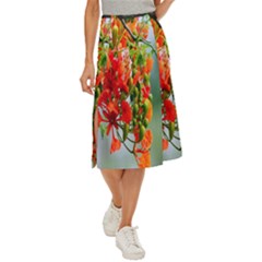 Gathering Sping Flowers Wallpapers Midi Panel Skirt by artworkshop