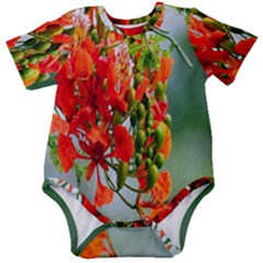 Gathering Sping Flowers Wallpapers Baby Short Sleeve Bodysuit by artworkshop