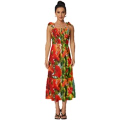 Gathering Sping Flowers Wallpapers Tie-strap Tiered Midi Chiffon Dress by artworkshop