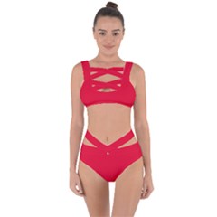 Medium Candy Apple Red	 - 	bandaged Up Bikini Set