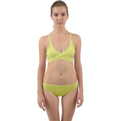 Light Lime Yellow	 - 	wrap Around Bikini Set by ColorfulSwimWear