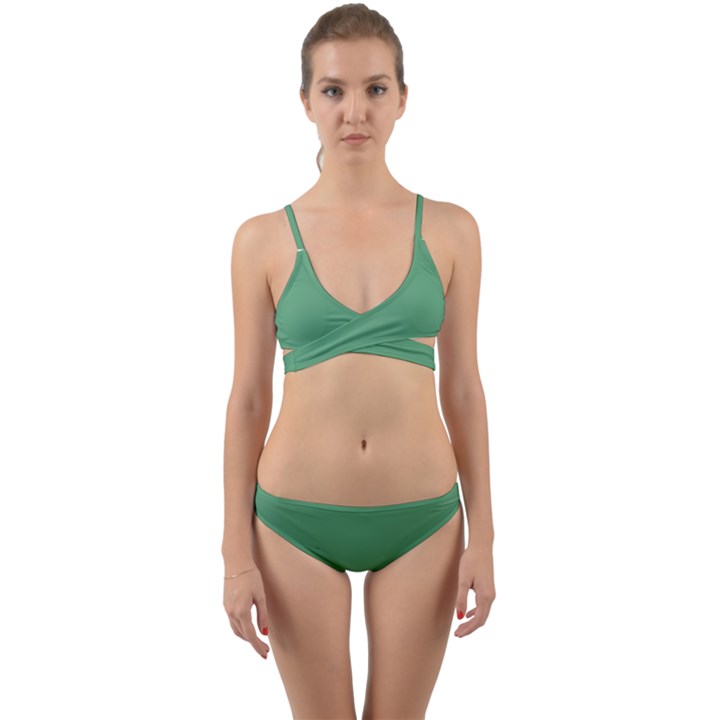 Shiny Shamrock Green	 - 	Wrap Around Bikini Set