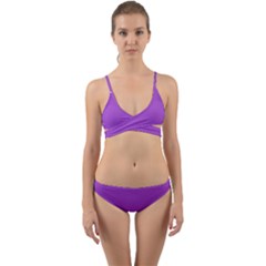 Purple Flower	 - 	wrap Around Bikini Set by ColorfulSwimWear