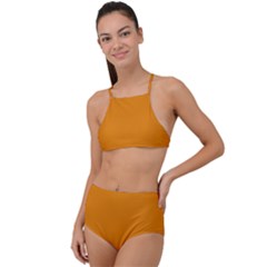 Fulvous Orange	 - 	high Waist Tankini Set by ColorfulSwimWear