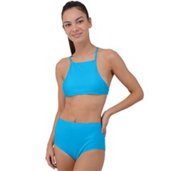 Vivid Sky Blue	 - 	high Waist Tankini Set by ColorfulSwimWear